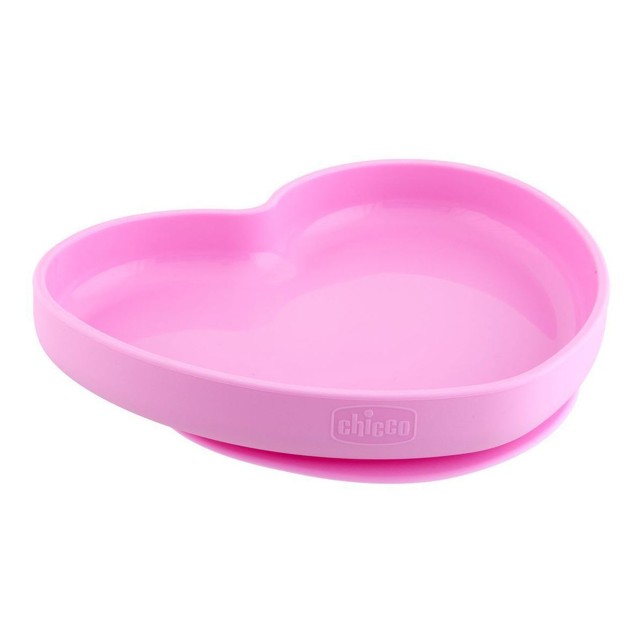 Chicco Silicone Heart Plate With Suction Cup Pink