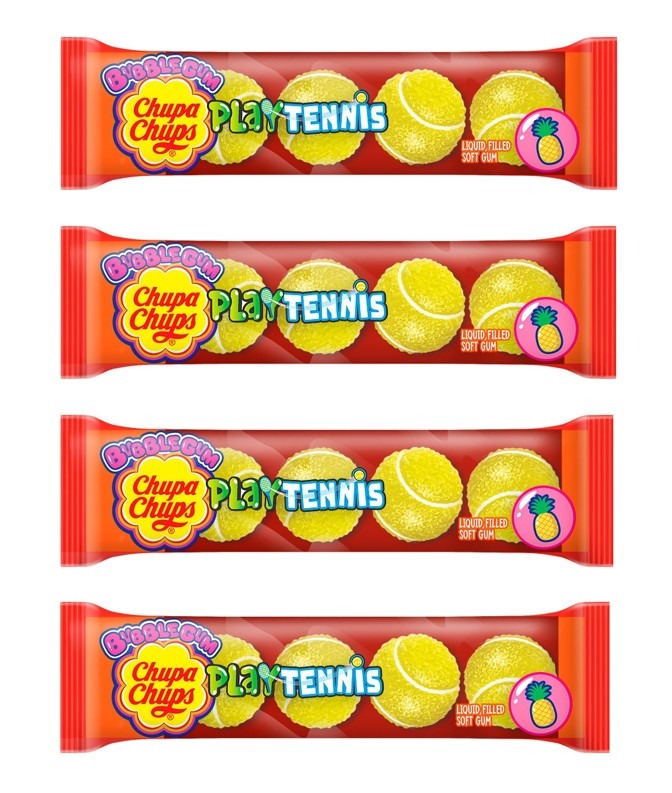 Perfetti Chupa Chups Tennis Ball – Pineapple Flavor - 4 pcs