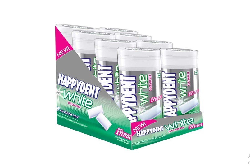 Perfetti Happydent White Xylitol Pocket Bottle Spearmint Flavor 8 Pcs