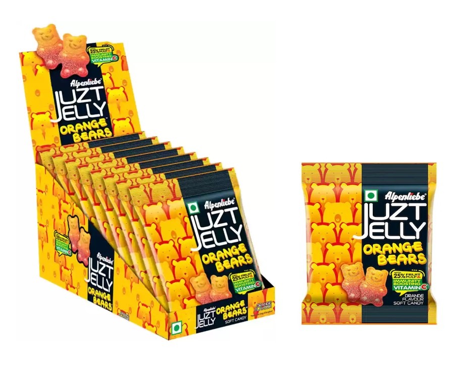 Perfetti Alpenliebe Juzt Jelly Orange Bears Bag – Orange Flavor 8 Pcs