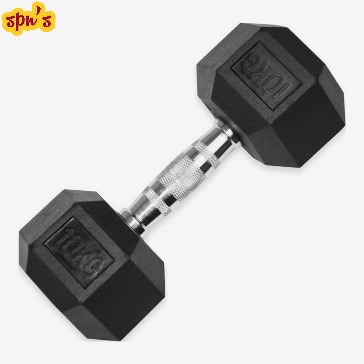 10 Kg Rubber Hexa Dumbbells (Single Piece , One Hand Only), Dumbell , 10Kg Dumbell