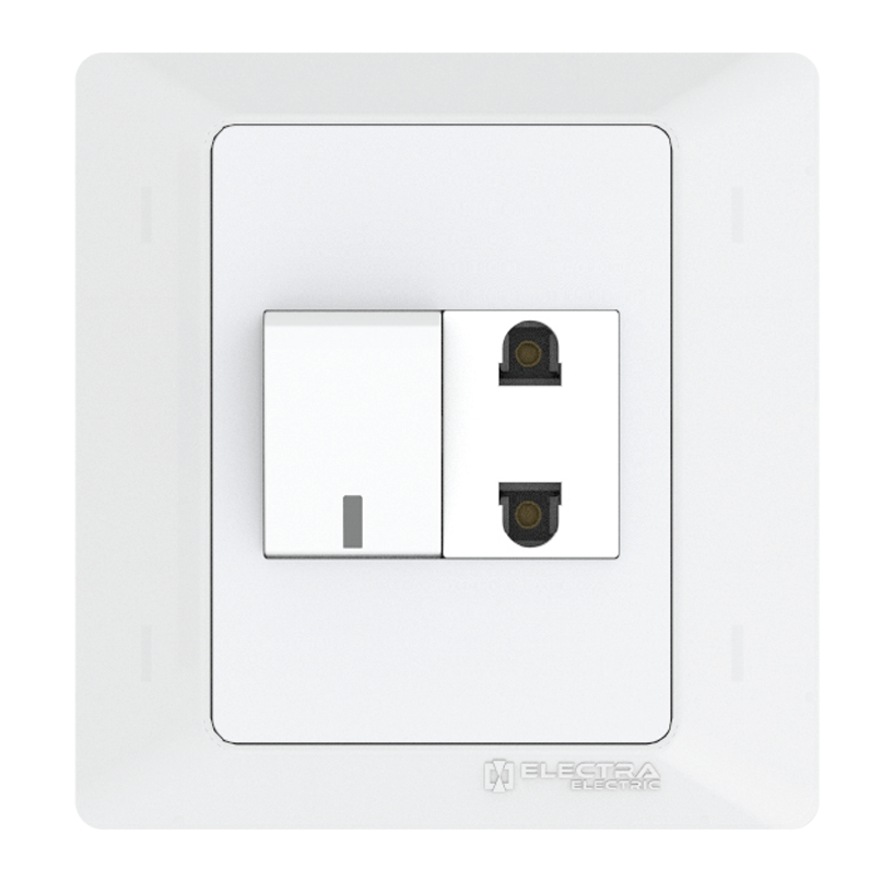 Electra Electric 10a 1 Gang 1 Way Switch+ 2 Pin Socket