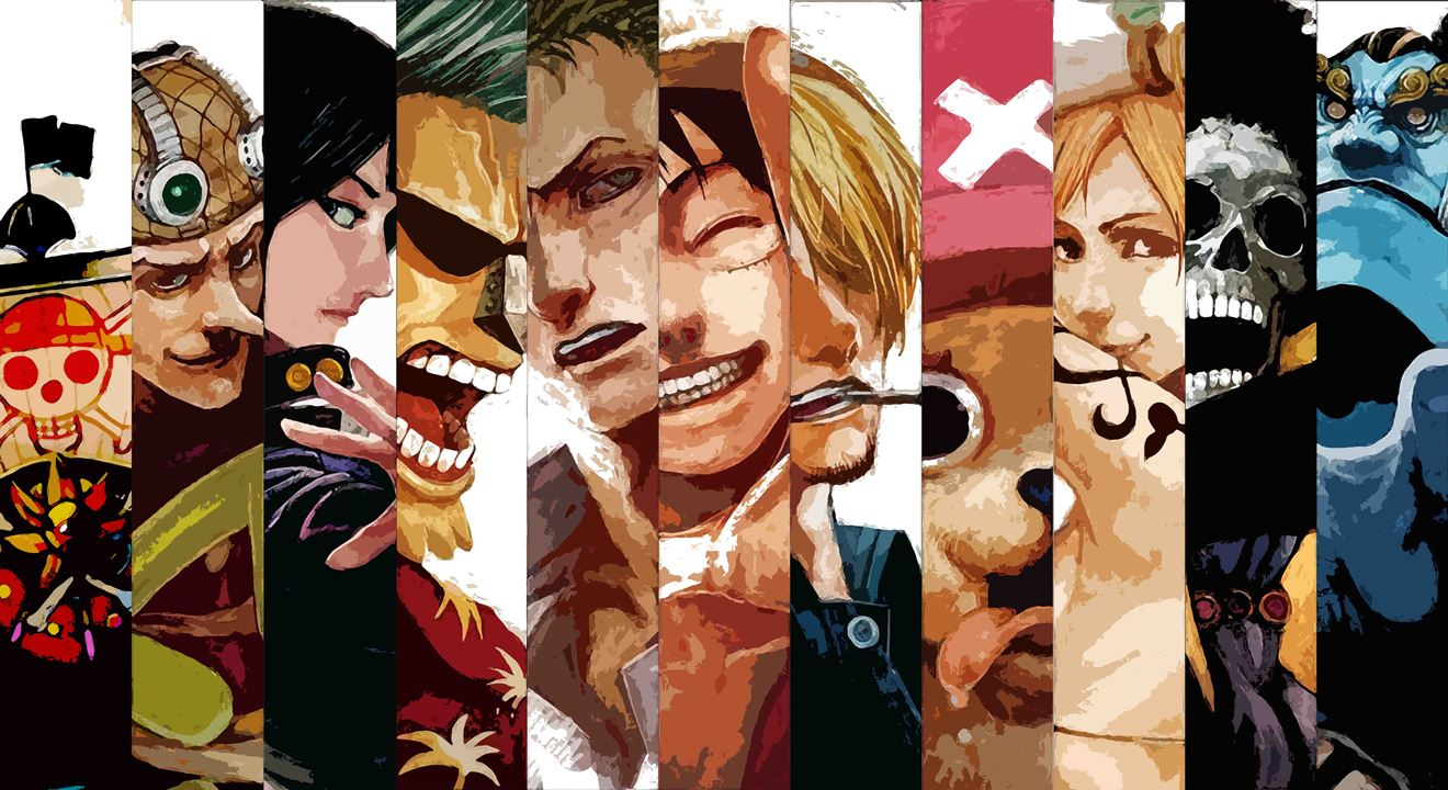 11 Piece Panel Wall Hang One Piece Anime Straw Hat Crew Canvas Art on Vinyl Forex Print with Frame by Om Suva Trades