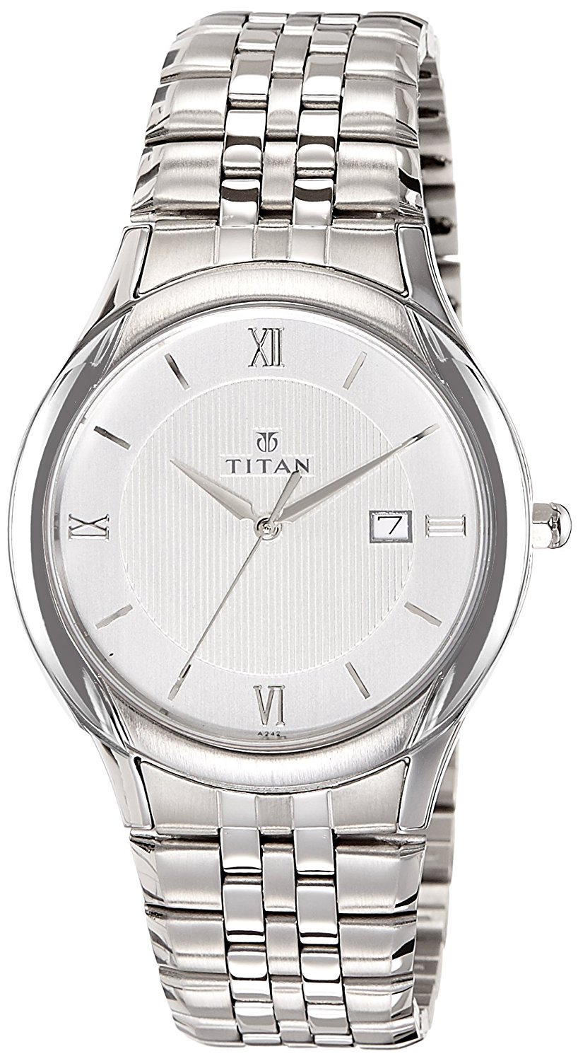 Titan White Dial Analouge Watch For Men 1494SM01