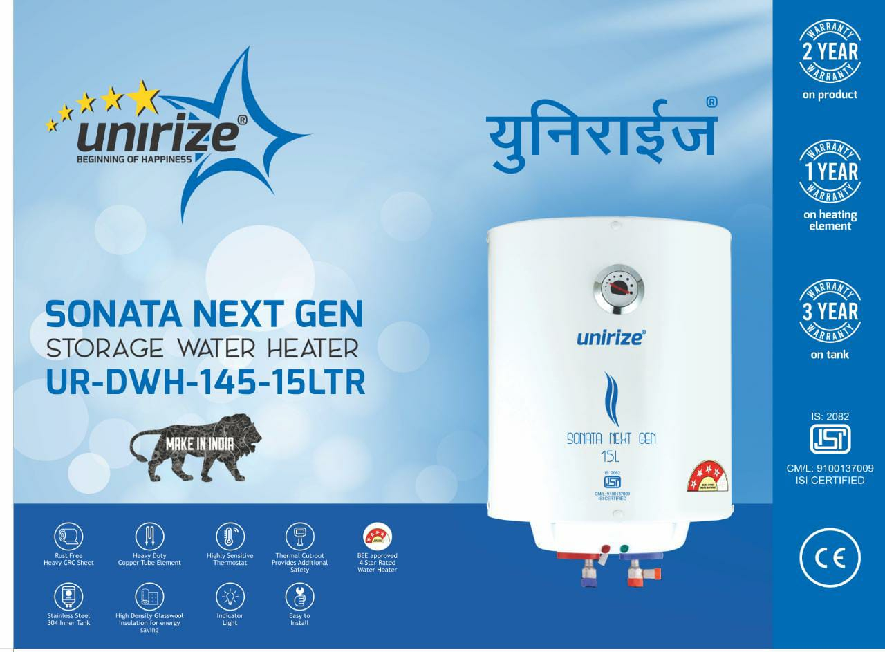Unirize Sonata Next Gen Storage Electric Water Heater 15 Litre