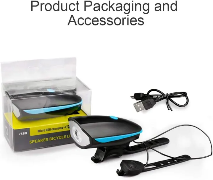 Usb Rechargable Ultra Bright Bike Light Set With Horn