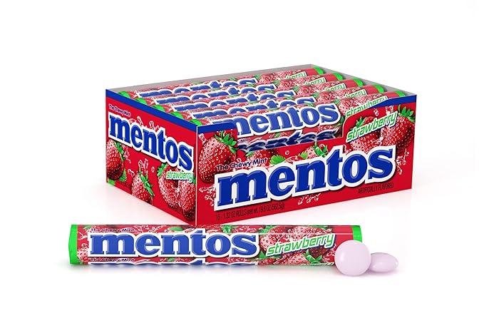 Peretti Mentos Strawberry Stick – Strawberry Flavor 24 Pcs
