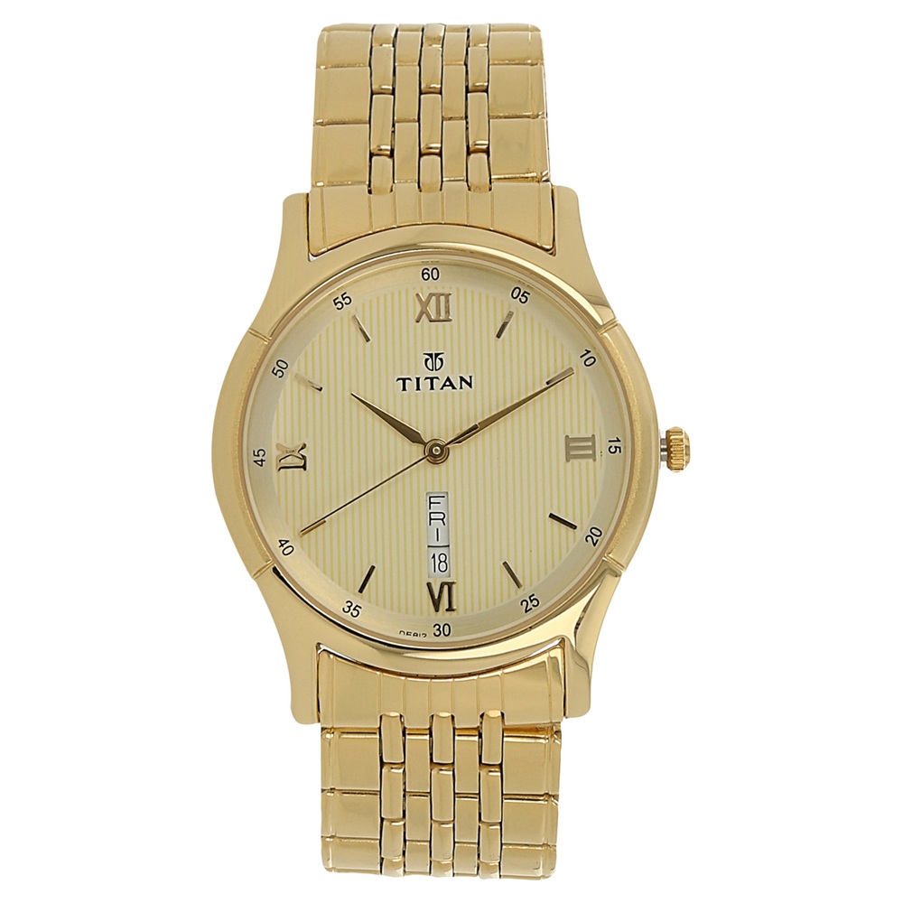 Titan Champagne Dial Analog Watch For Men 1636YM03