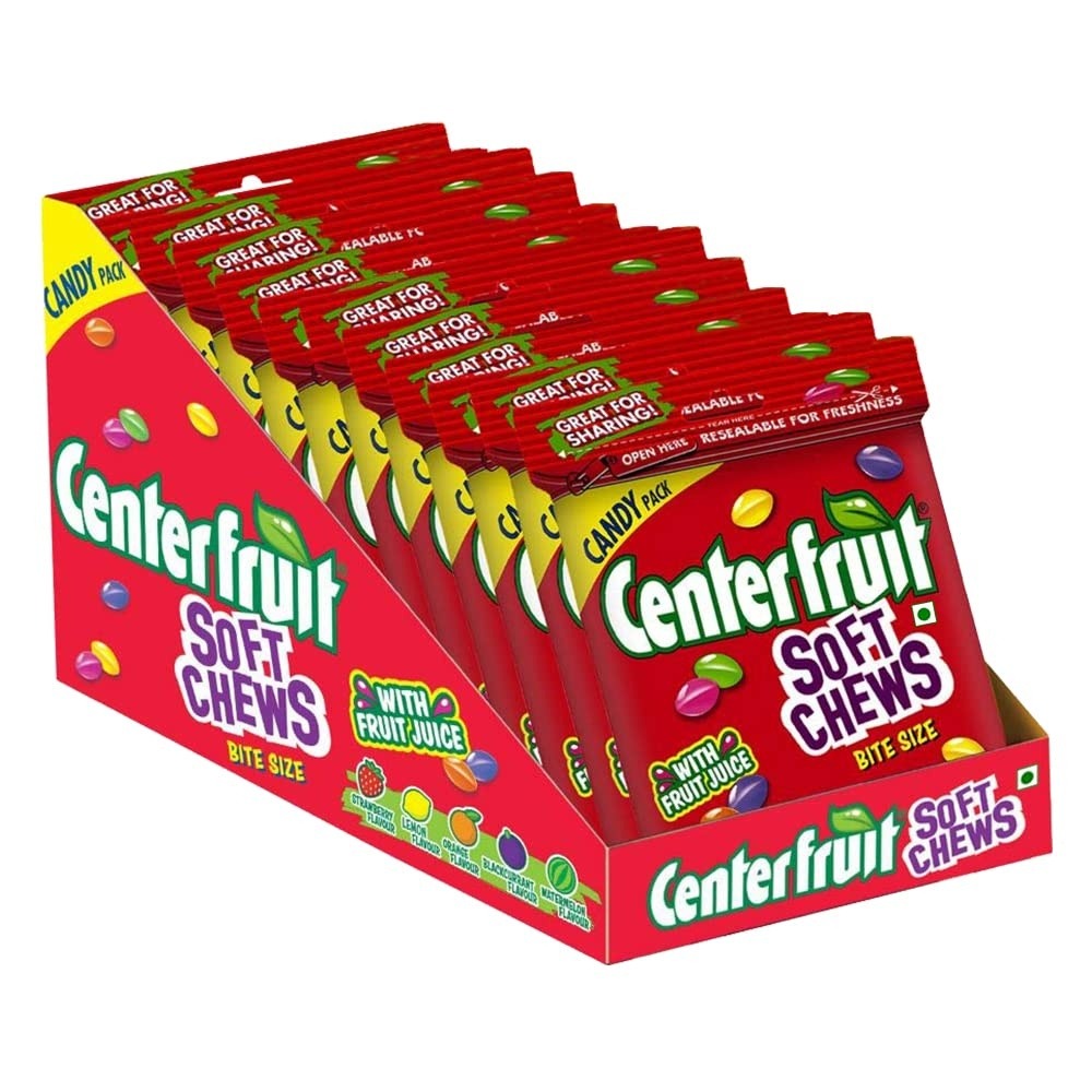 Perfetti Center Fruit Soft Chews Mix Fruit Flavor 65 pcs 12 Pouches