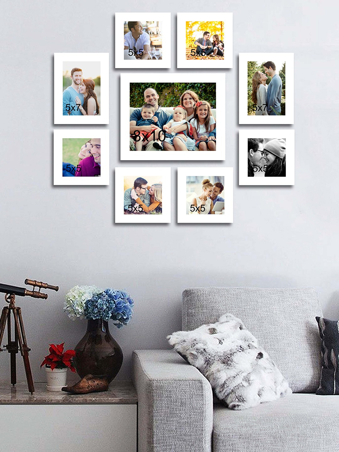 Photo frame - Set of 9 individual wall photo frames
