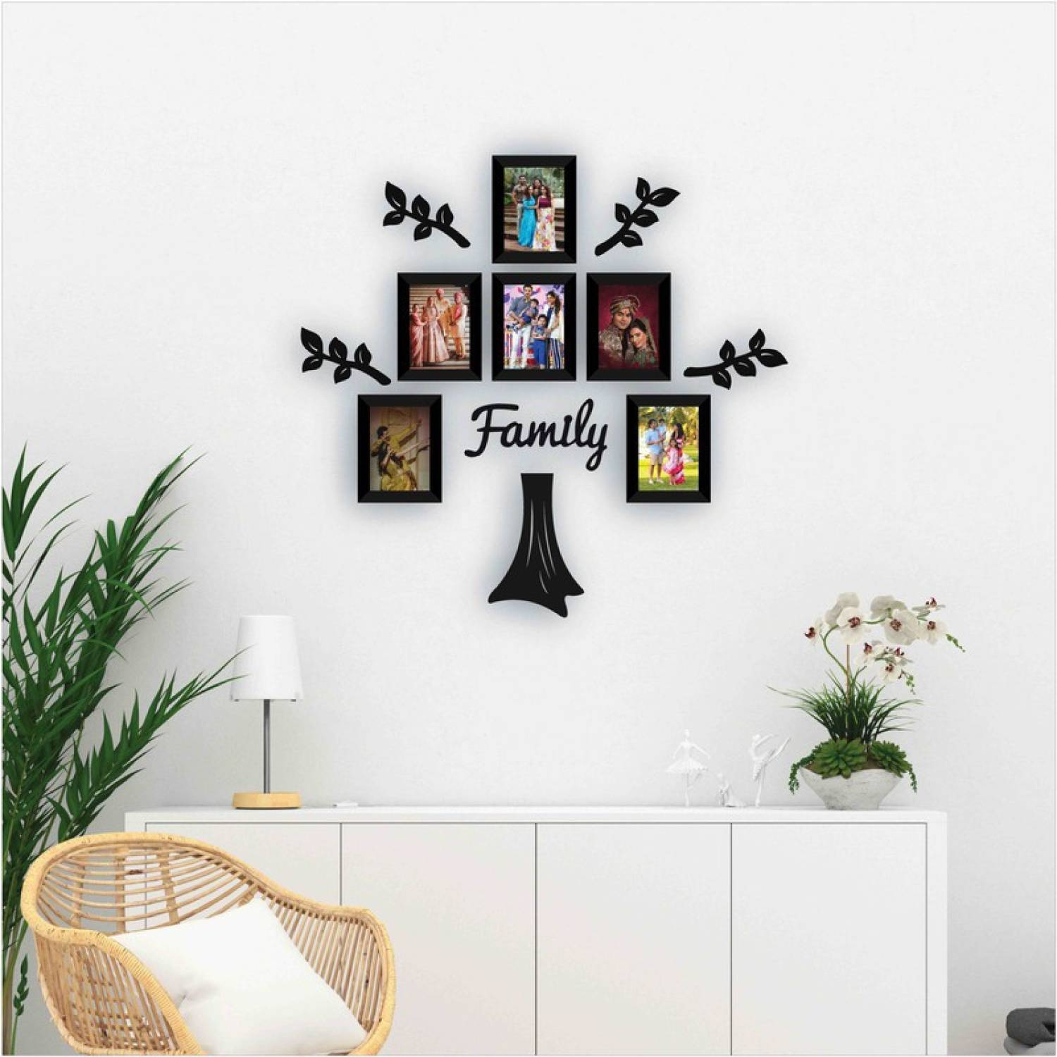 Set of 6 Collage Synthetic Framed with Acrylic Glass - self Installation (5"X7") Inches Photo Frames