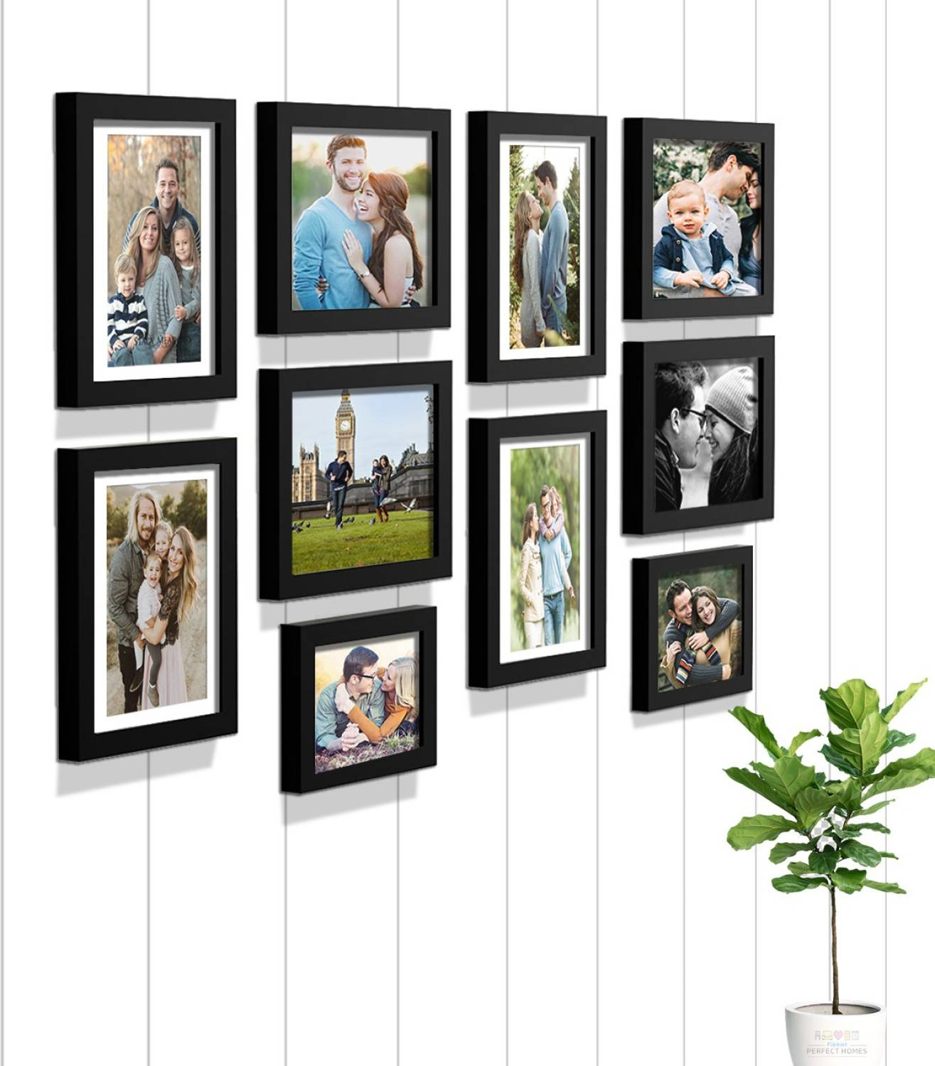 Photo Frame For Wall, Set of 10 Black - 5″x7″ (8pcs), 6″x8″(2pcs)