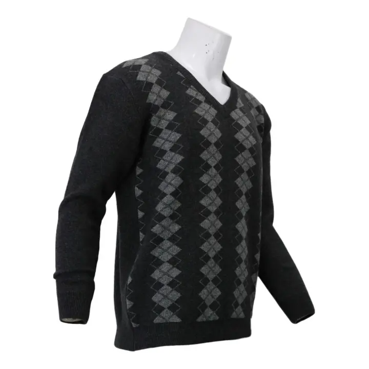 Knitted Woolen High Neck For Men- Dark Grey