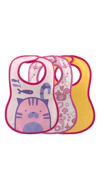 Chicco Wearing Bib 6M+ 3PCS Girl/Neutral