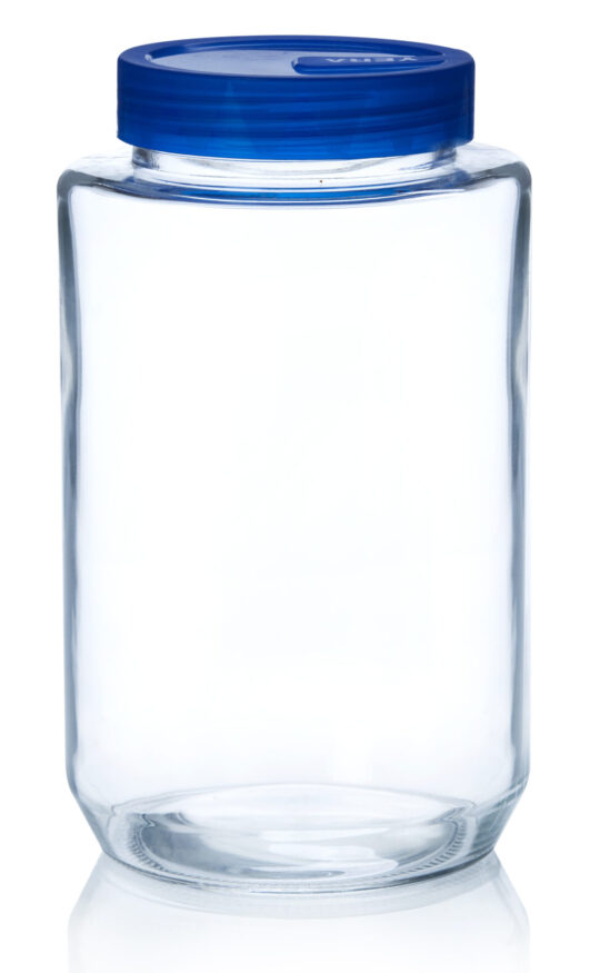 Yera Round Glass Jar with Blue Lid 3000 ml(K Series Jars KR-3000)