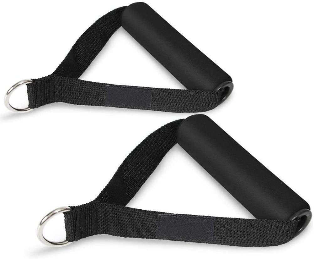  1Pair Gym Handle Extra Wide Foam Grips for Yoga Fitness Crossfit Lifting Pulling Workout Heavy Duty D-ring Pull Rope Accessories