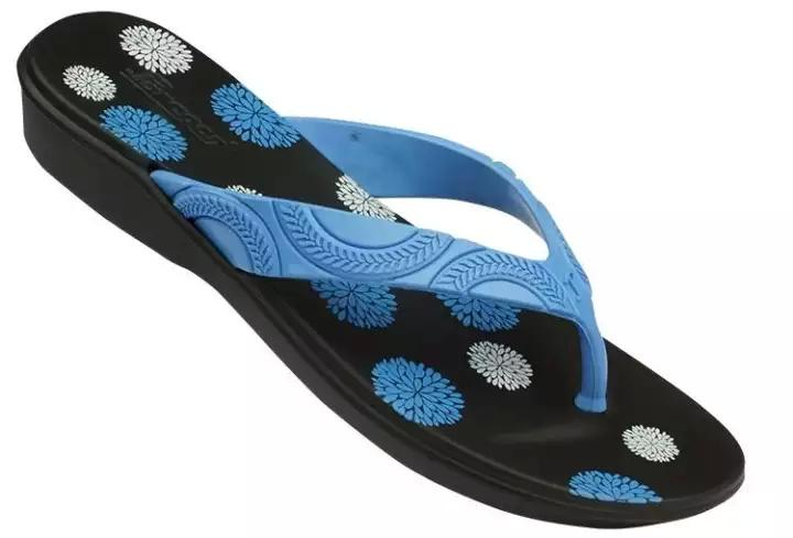 Paragon Sky Blue/Black Paralite Synthetic Slippers For Women 1362