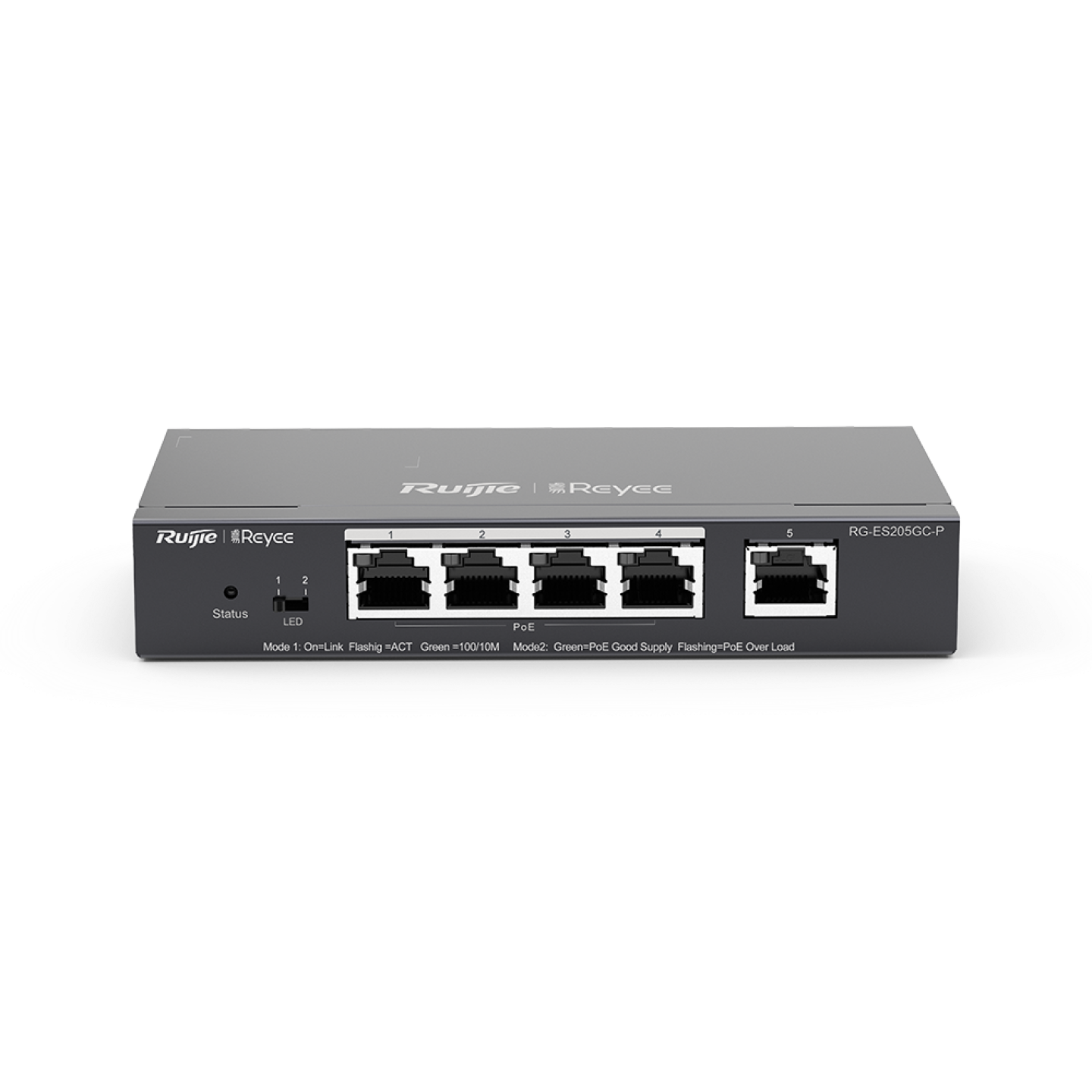 RG-ES205GC-P, 5-Port Gigabit Smart Cloud Mananged PoE Switch