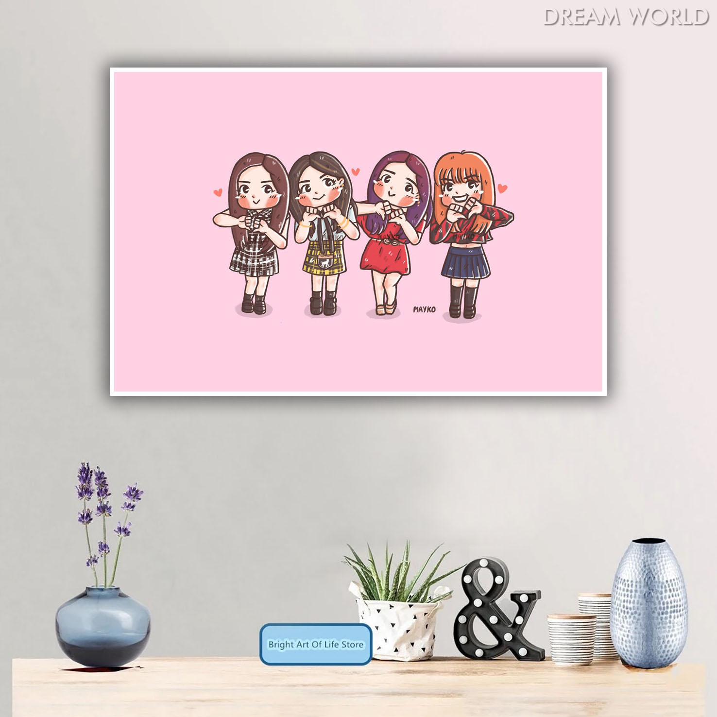 Arga - Home Decor Wall Poster - Blackpink Cartoon Art