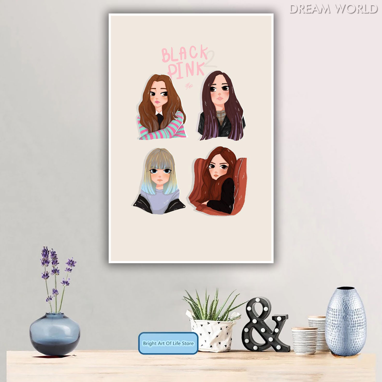 Arga - Home Decor Wall Poster - Blackpink Cartoon Art