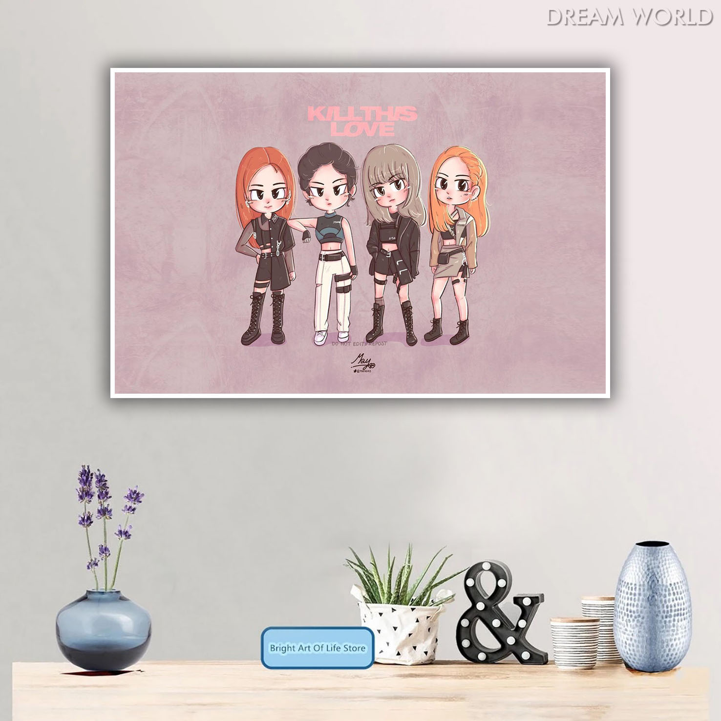 Arga - Home Decor Wall Poster - Blackpink Cartoon Art