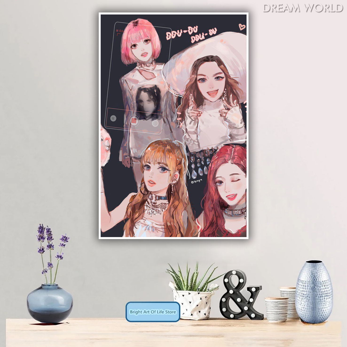 Arga - Home Decor Wall Poster - Blackpink Cartoon Art