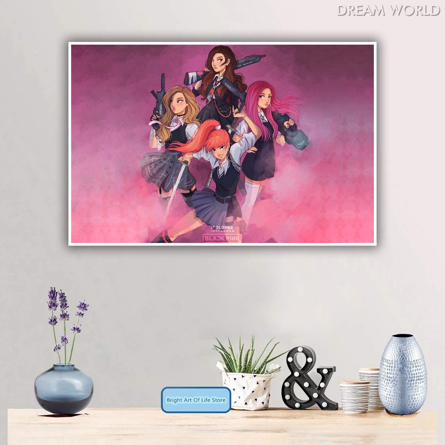 Arga - Home Decor Wall Poster - Blackpink Cartoon Art