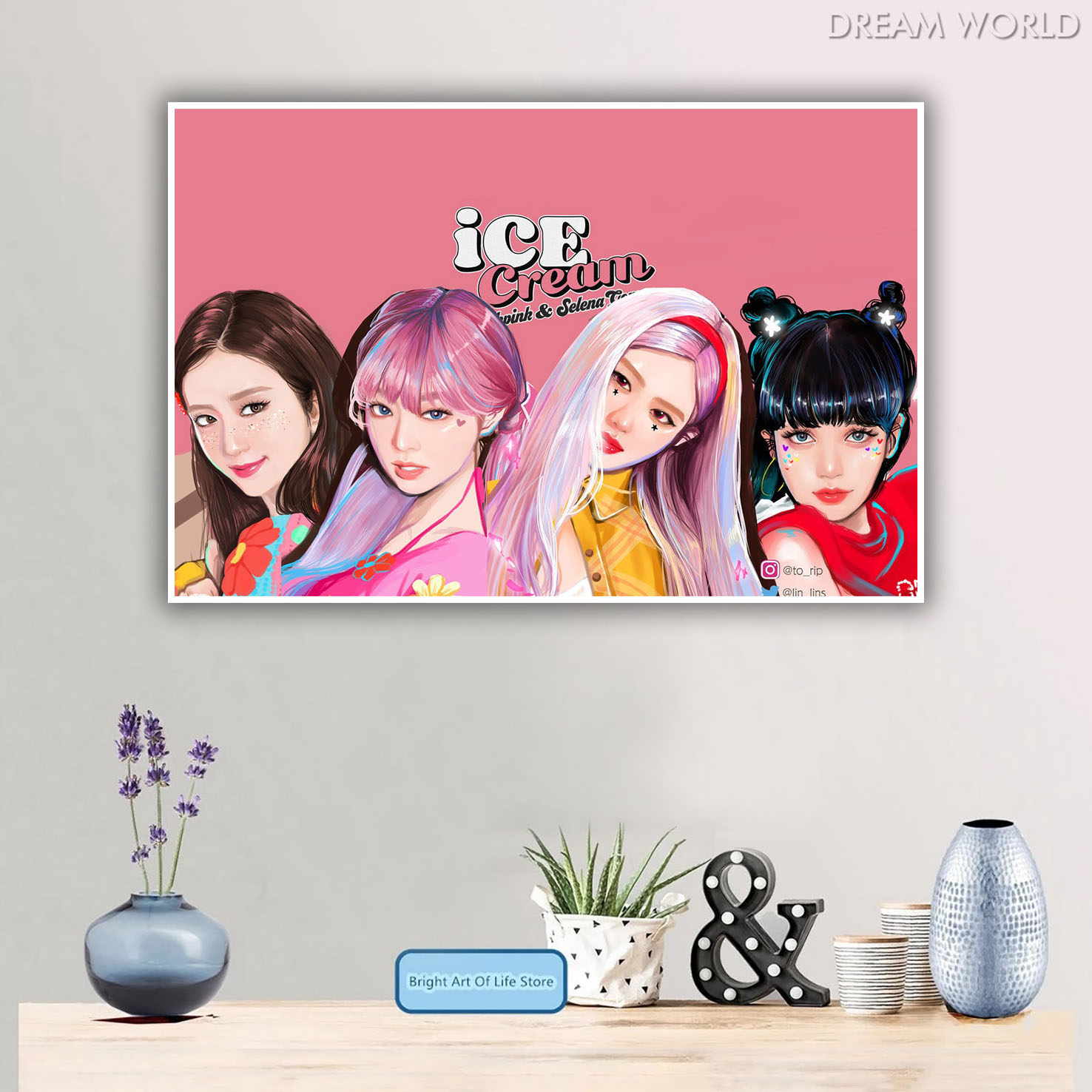 Arga - Home Decor Wall Poster - Blackpink Cartoon Art