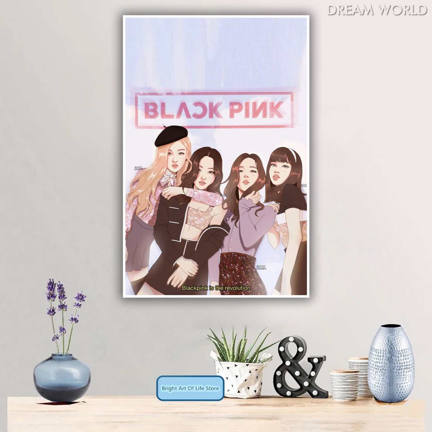 Arga - Home Decor Wall Poster - Blackpink Cartoon Art