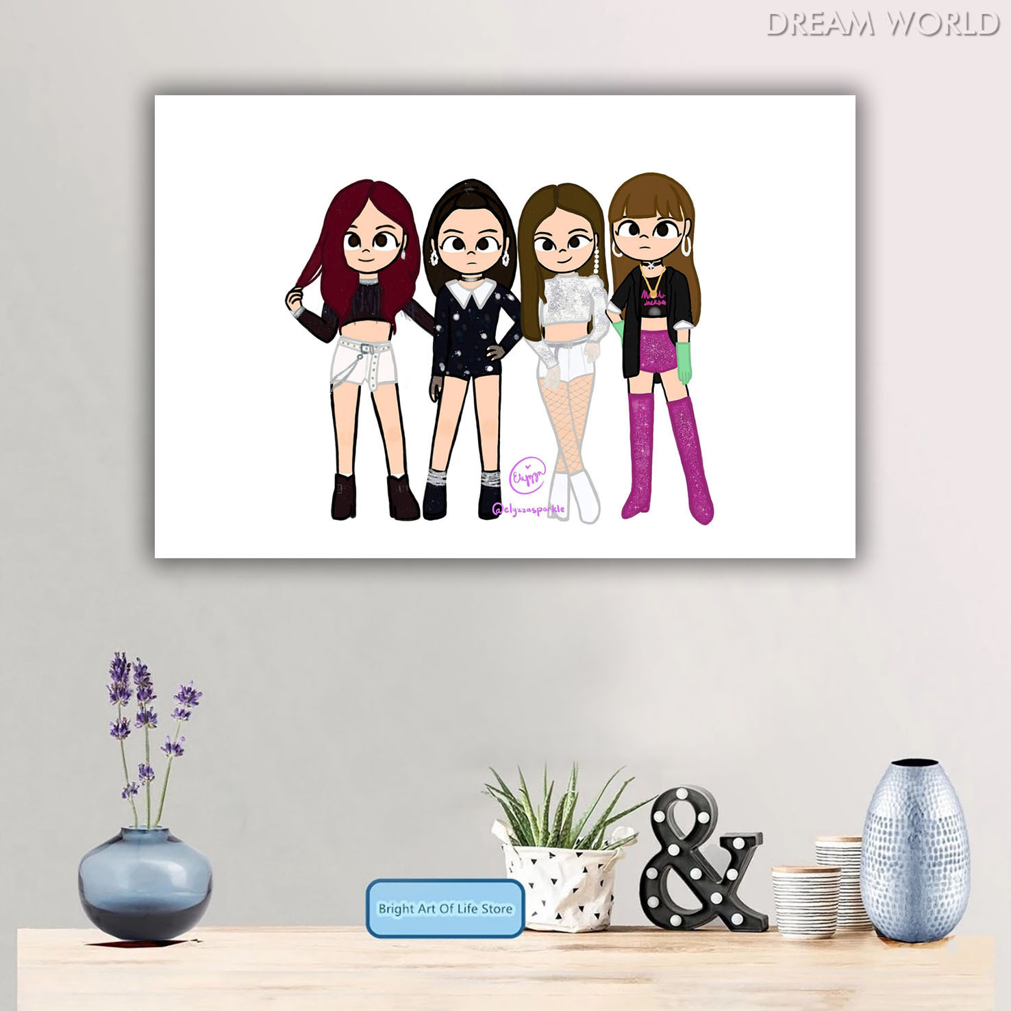 Arga - Home Decor Wall Poster - Blackpink Cartoon Art