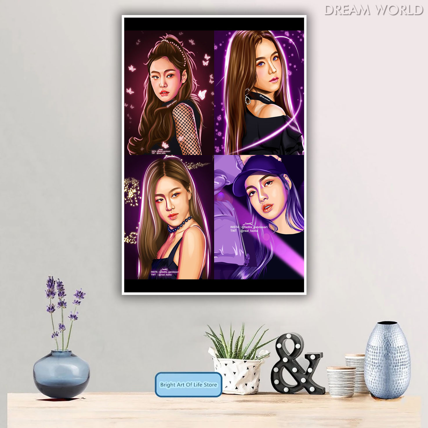 Arga - Home Decor Wall Poster - Blackpink Cartoon Art