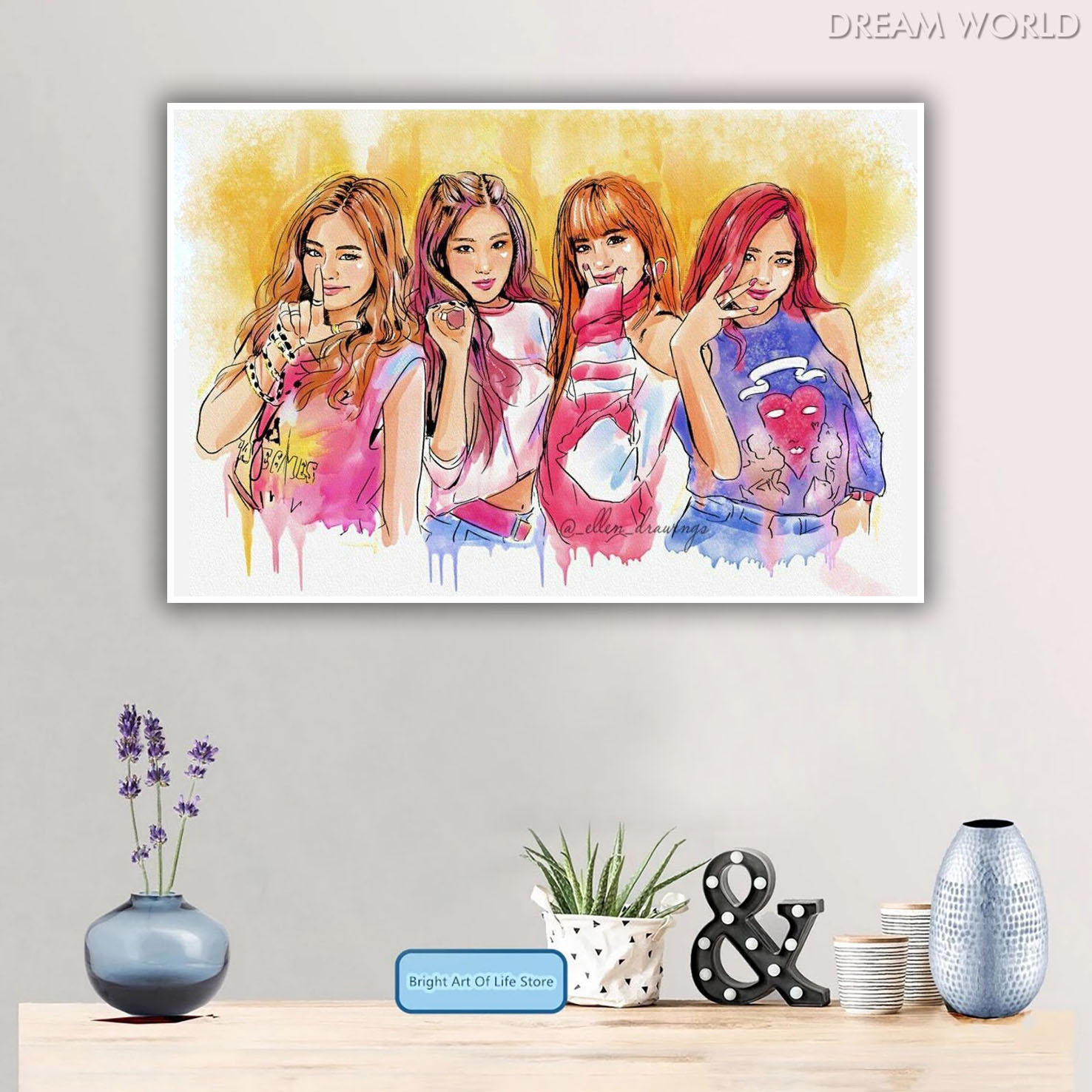 Arga - Home Decor Wall Poster - Blackpink Cartoon Art