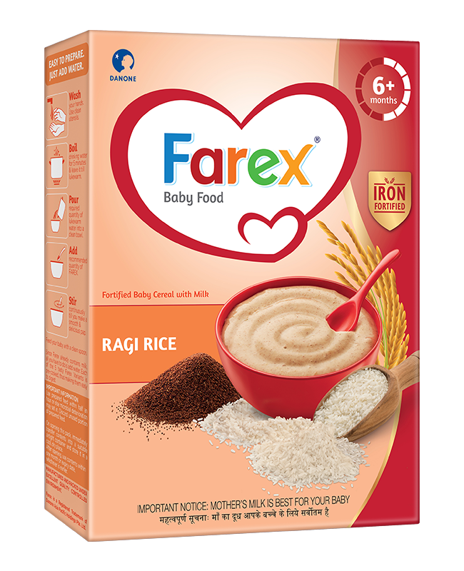 Farex Ragi Rice Fortified Baby Cereal 6+ months - 300 gm