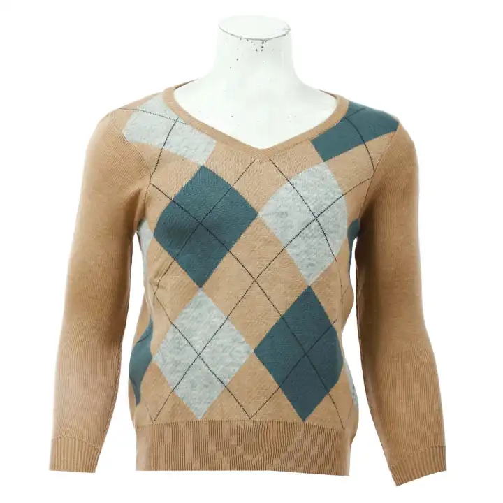 Creamy Woolen V-neck Full Sleeve Sweater For Men