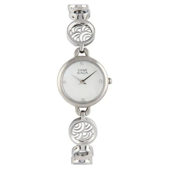 Titan Raga Mother of Pearl Dial Stainless Steel Strap Watch 2512SM01