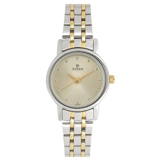 Titan Champagne Dial Analog Watch for Women 2593BM01