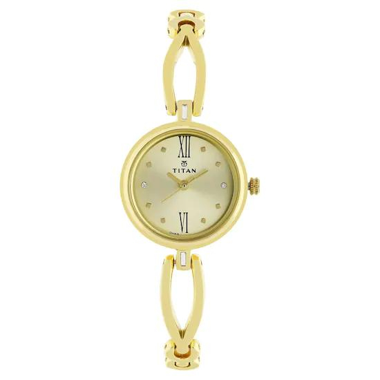 Titan Champagne Dial Analog Watch for Women 2601YM01