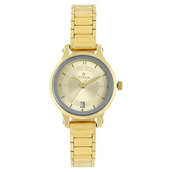 Titan Karishma Analog Champagne Dial Women's Watch 2602BM03