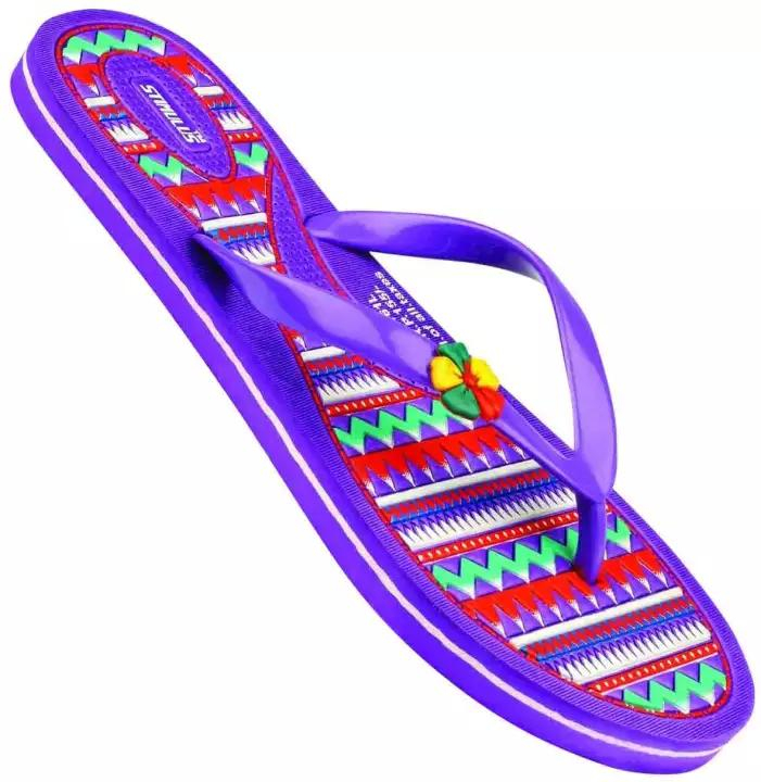 Paragon Purple Stimulus Printed Rubber Slippers For Women 161