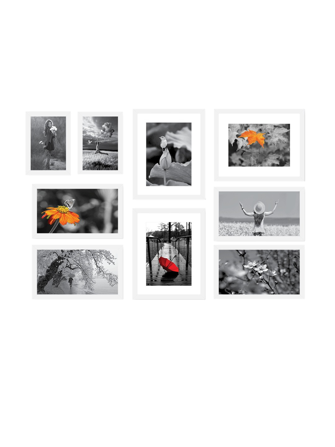 Wall Decor Frames Set of 9