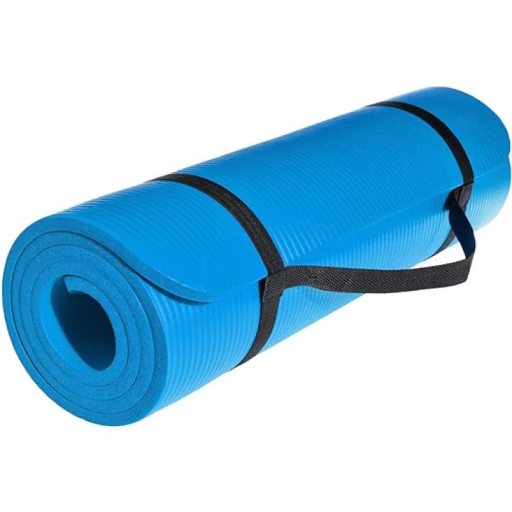 NBR Yoga Mat 10 Mm Anti Skid Yoga Mat With Carry Strap-color May Vary