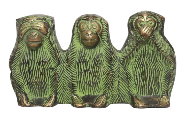 Seven Chakra Handicraft - 16cm Size 3 Monkeys Statue