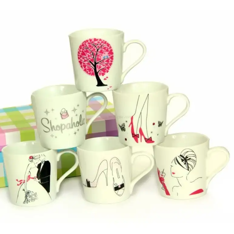 Generic Colorful Printed 6 Pc Mug Set - 3002-ELEGANT