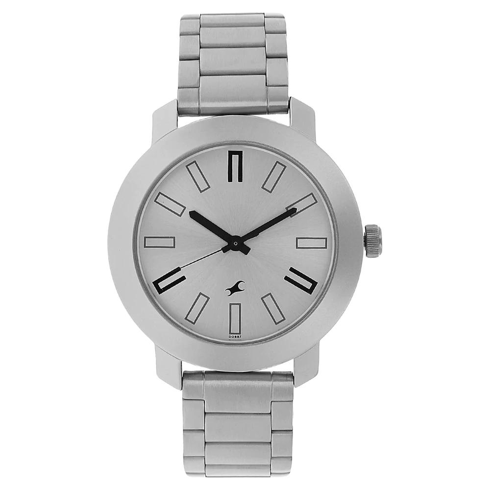 Fastrack Silver Dial Silver Stainless Steel Strap Watch 3120sm01