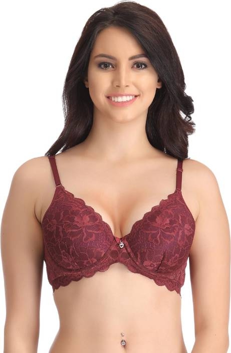 Clovia Underwired Padded Full Cup Lace Bra -BR0818P09