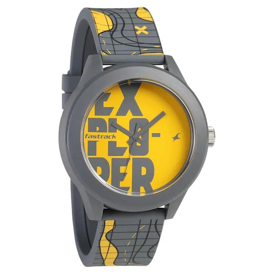 Fastrack Yellow Dial Analog Unisex Watch 38003PP18