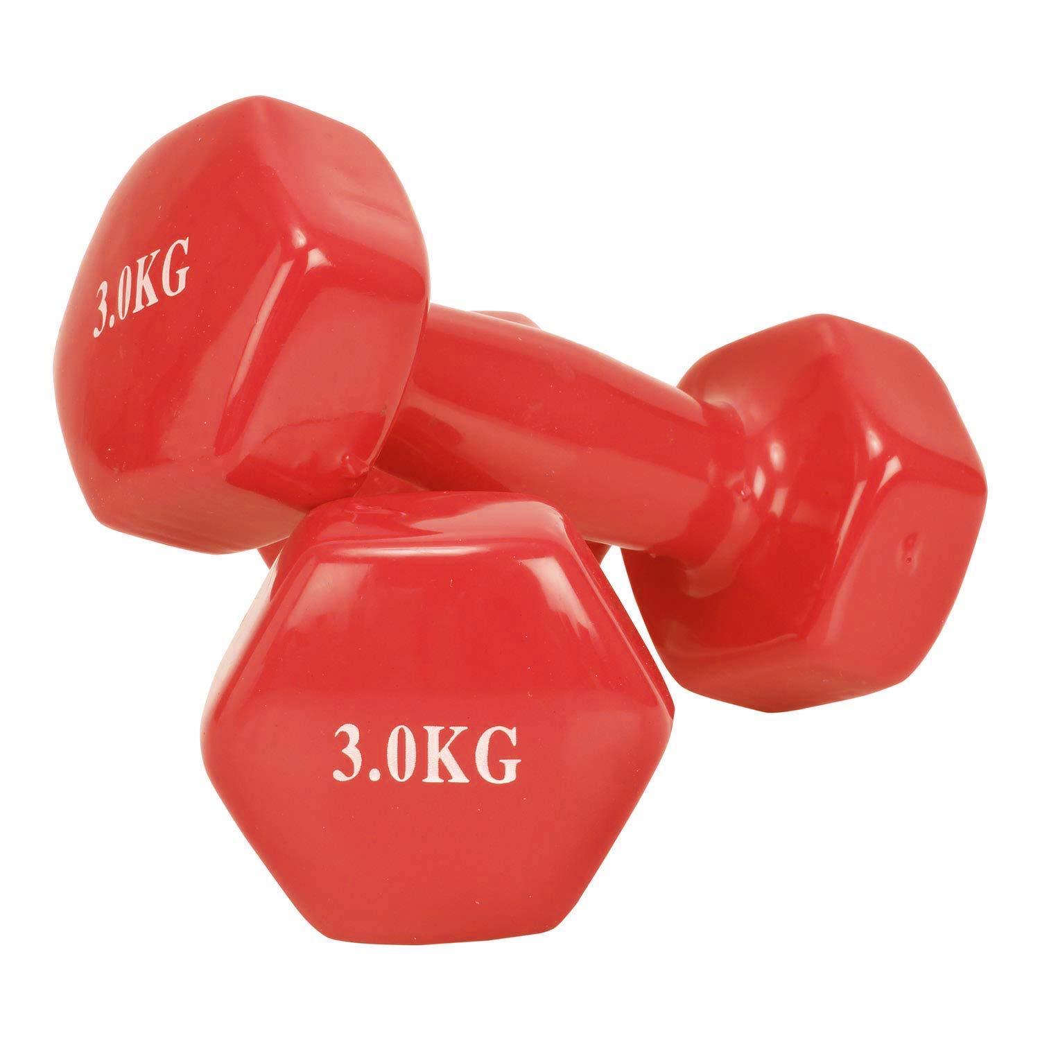 3Kg Hex Vinyl Coated Dumbbell - 1 Pair- Color May Vary