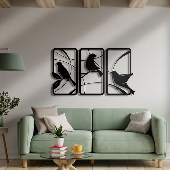 Ressence Decor - 3pc Birds Of Paradise Wooden Canvas