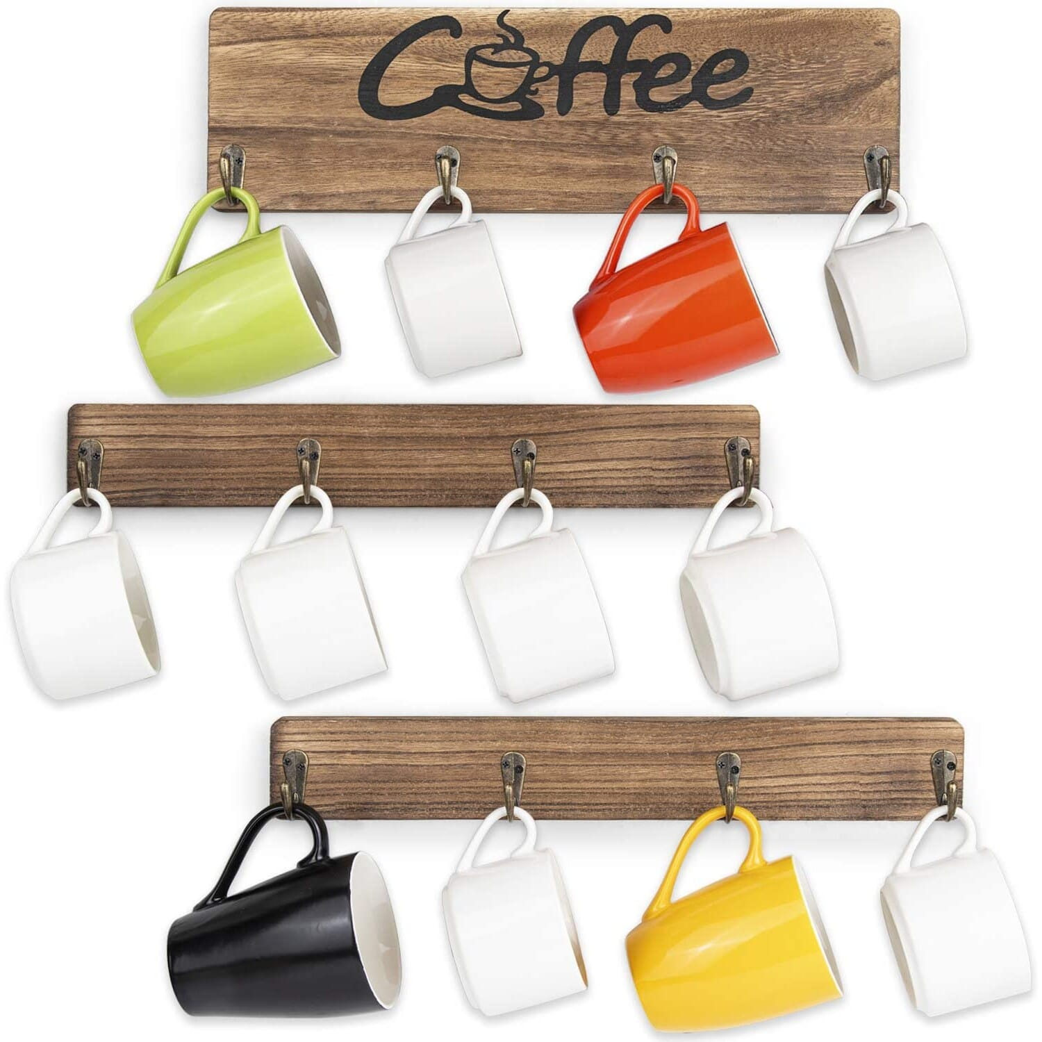 Ressence Decor - 3pc Coffee Mug Wall Rack, Cup Holder