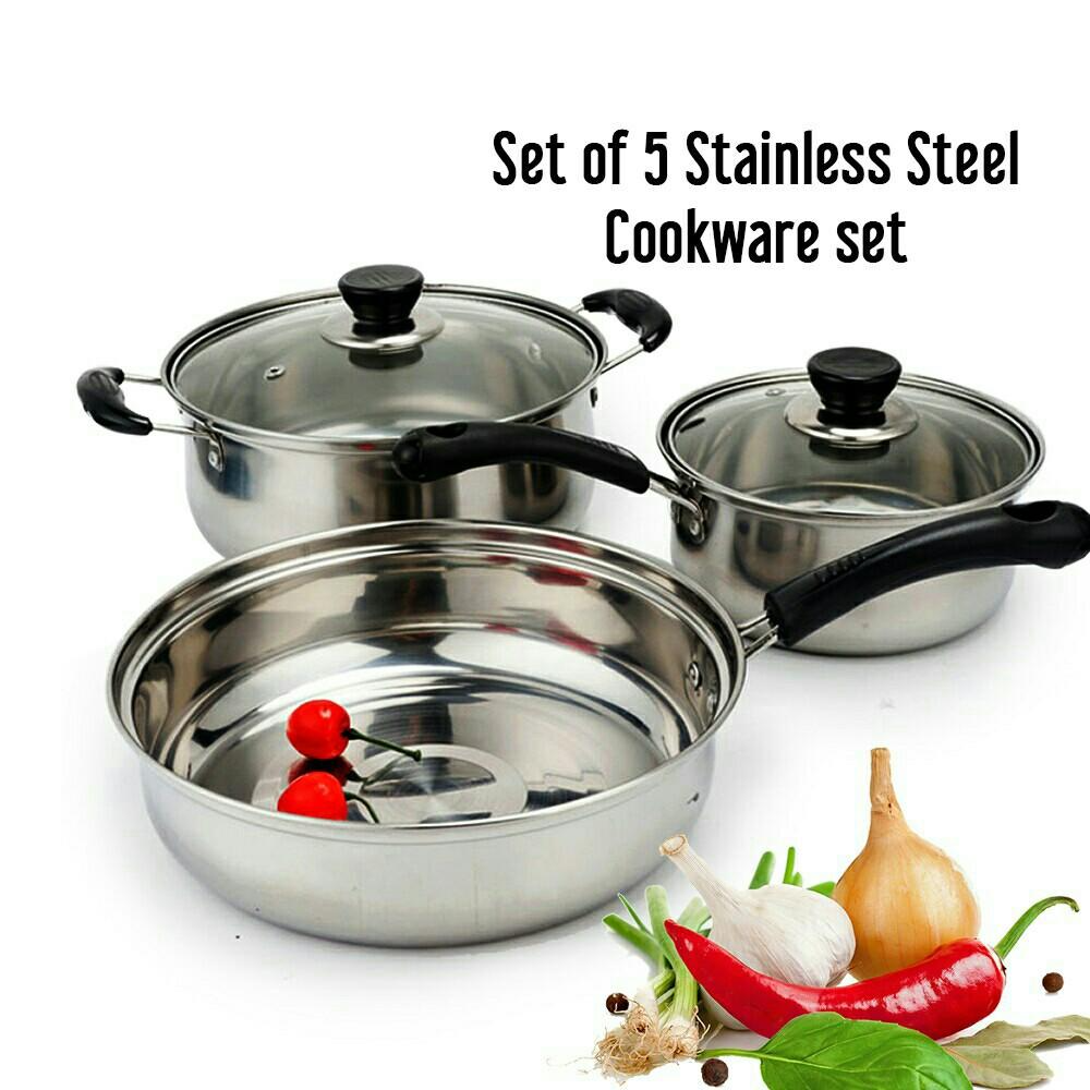 Laughing Buddha - 3 Pcs Cookware Set Stainless Steel